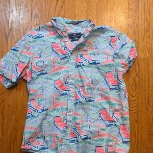 Vineyard Vines Whale Shirt Colorful Tropical Print Men's Shirt